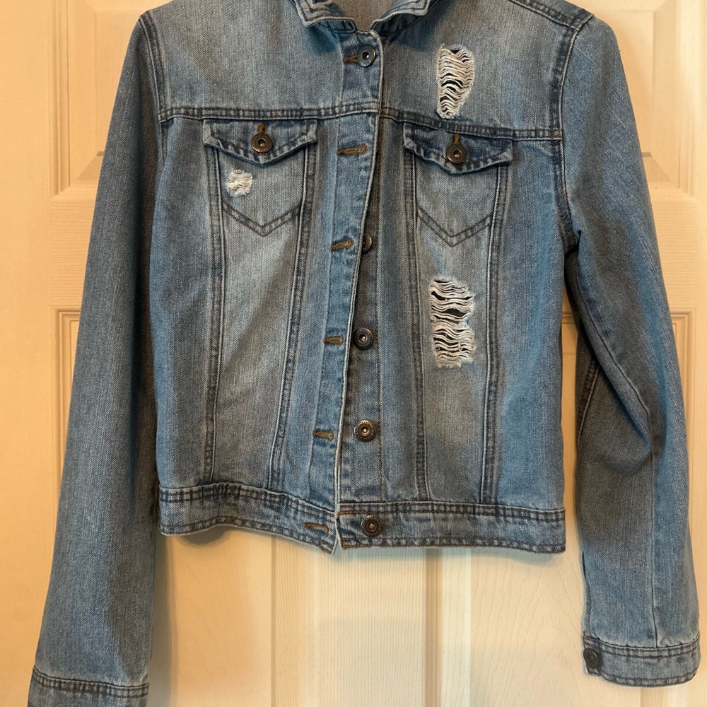 Highway Jeans Blue Distressed Jean Jacket
